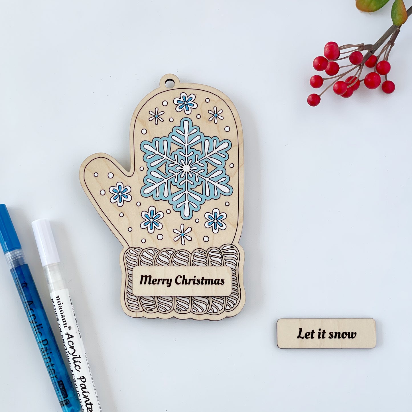 Customizable Winter Mittens Gift Card/Money Holder and Christmas Ornament