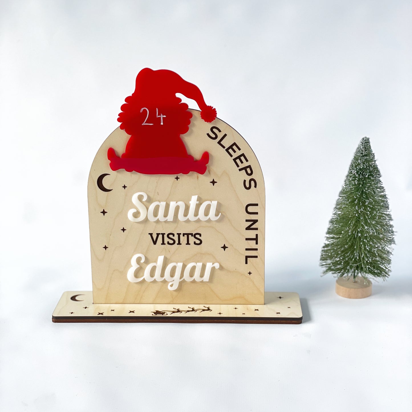 Calendario de Adviento de Navidad personalizado para bebé o niño, calendario de cuenta atrás de Navidad