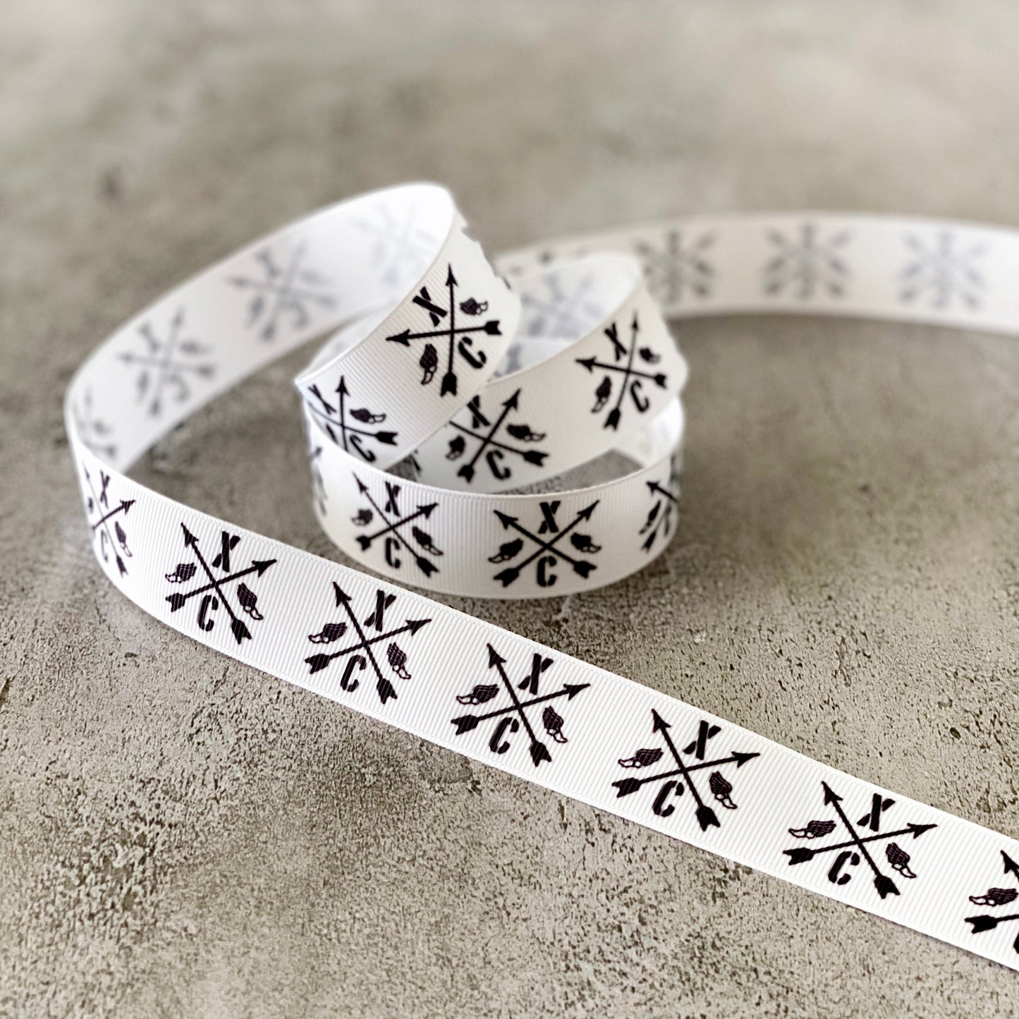 Cross country ribbon by the yard, XC grosgrain ribbon, CC, running