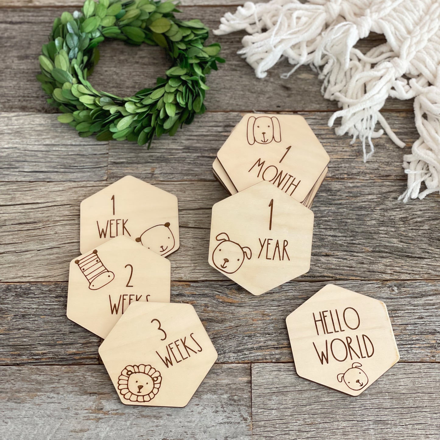 Baby Milestone Tile Markers, Glowforge Cut File, Laser Printer Design, Digital Download, Photo Prop svg