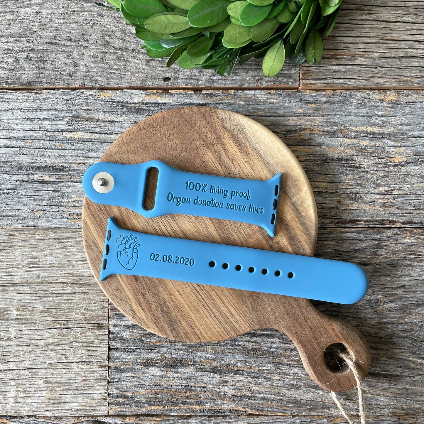 Custom engraved Apple Watch band for Heart Transplant Recipients