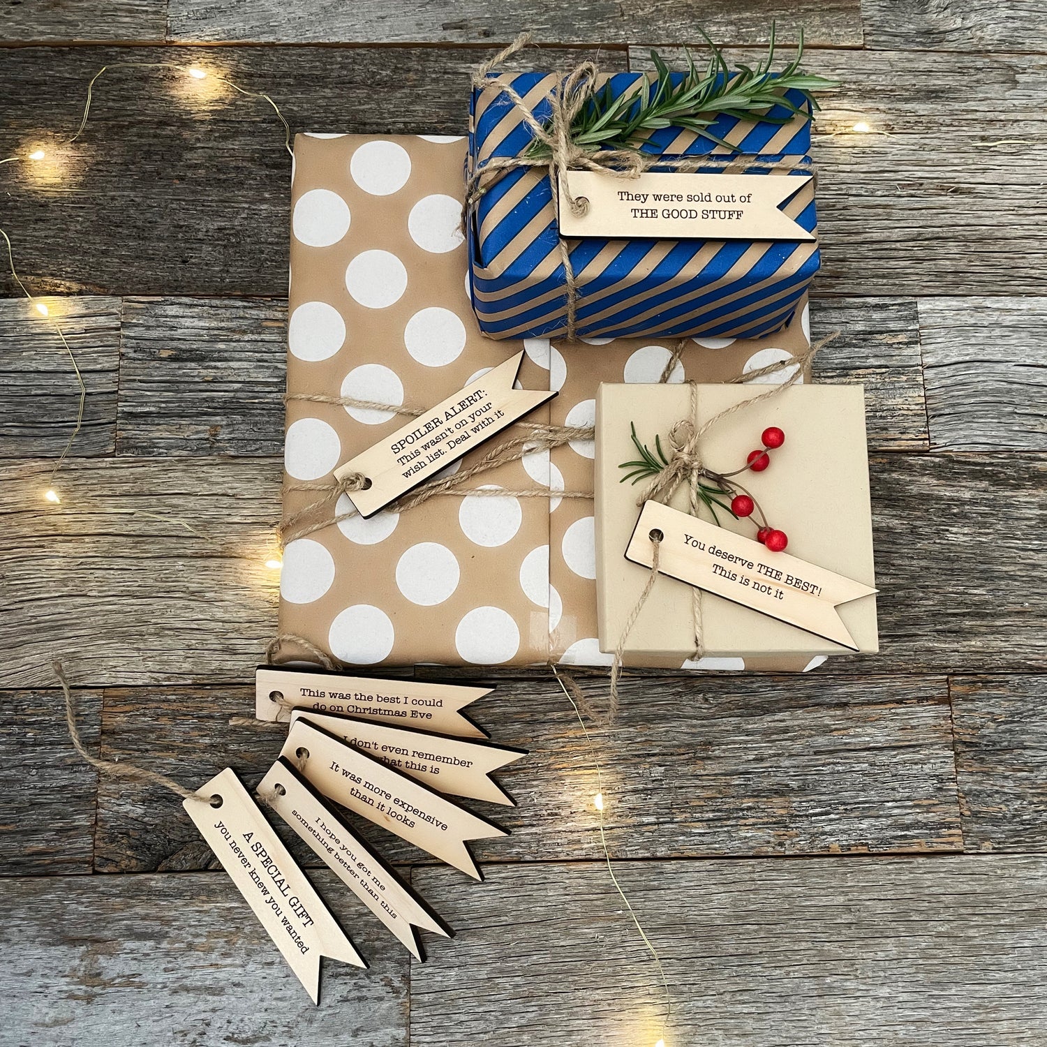 Laser-engraved gift tags