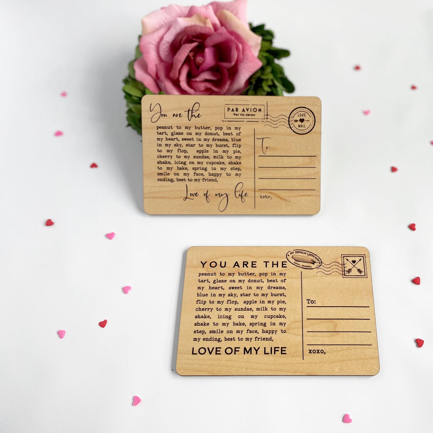 Custom Engraved Wood Postcards for heartfelt messages