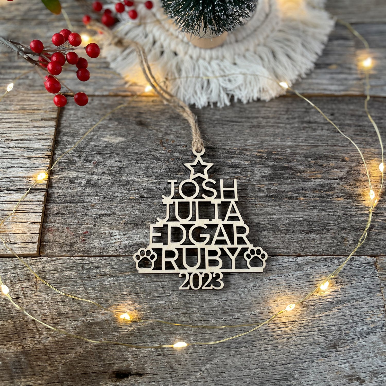 Laser-engraved Holiday and Christmas ornaments