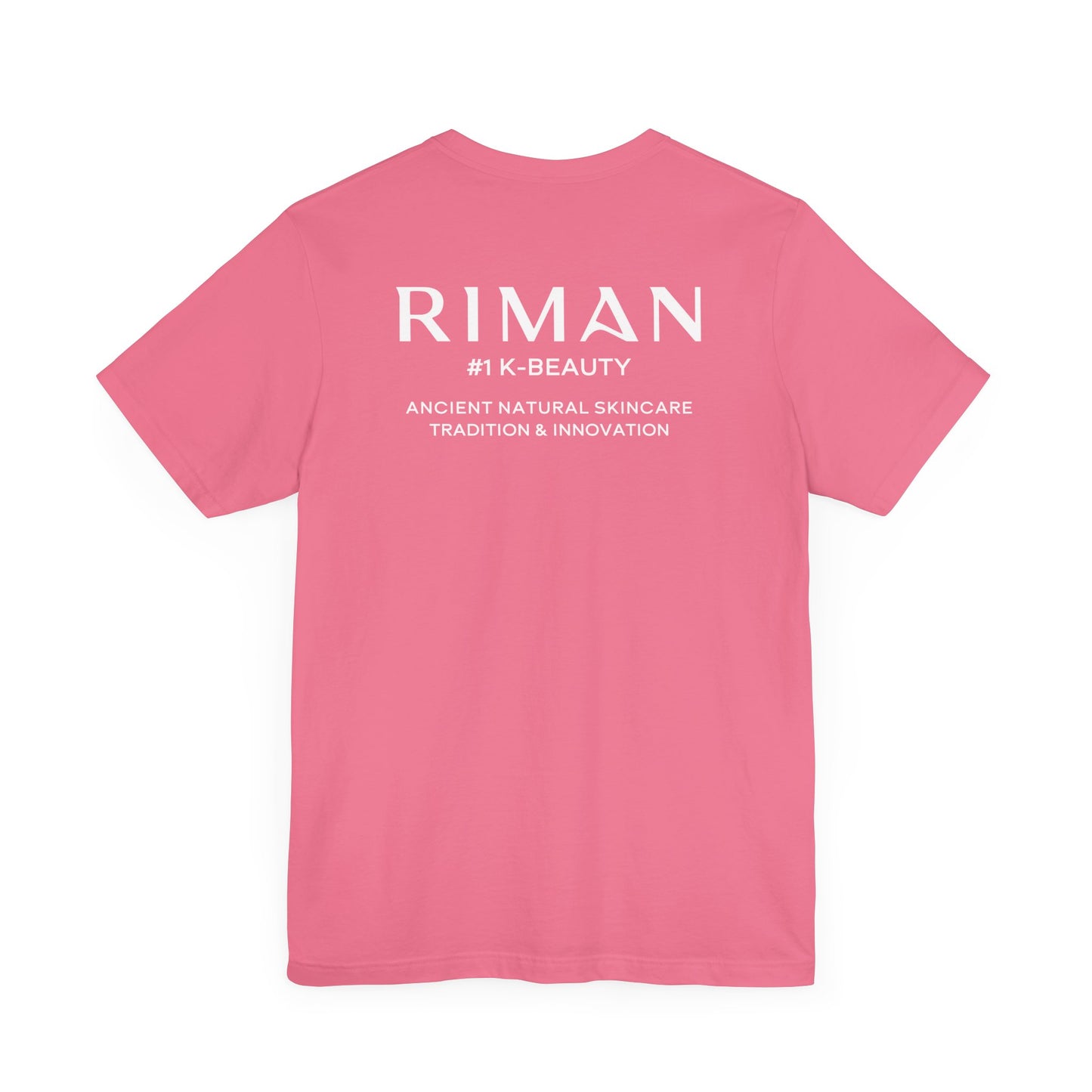 RIMAN Unisex T-shirt with lettering in dark green RIMAN colors, logo on front and back of shirt