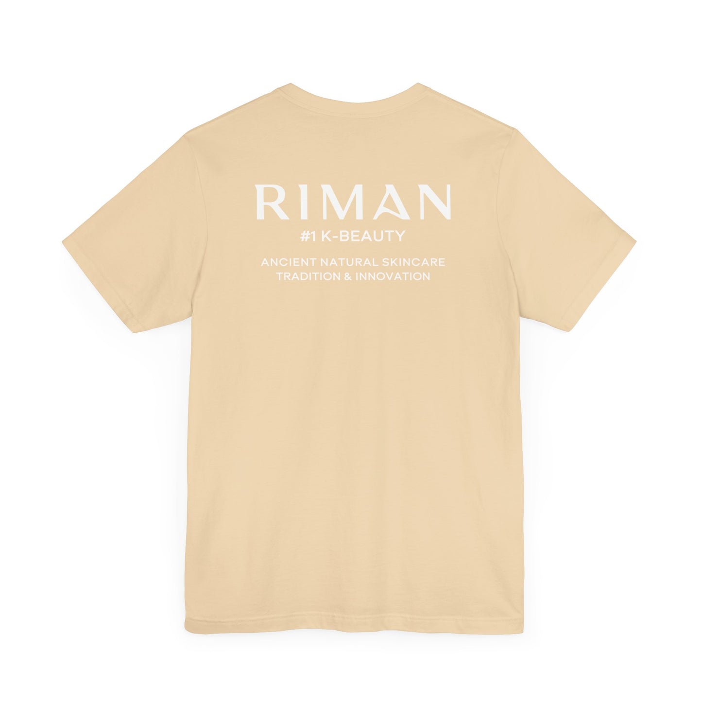 RIMAN Unisex T-shirt with lettering in dark green RIMAN colors, logo on front and back of shirt