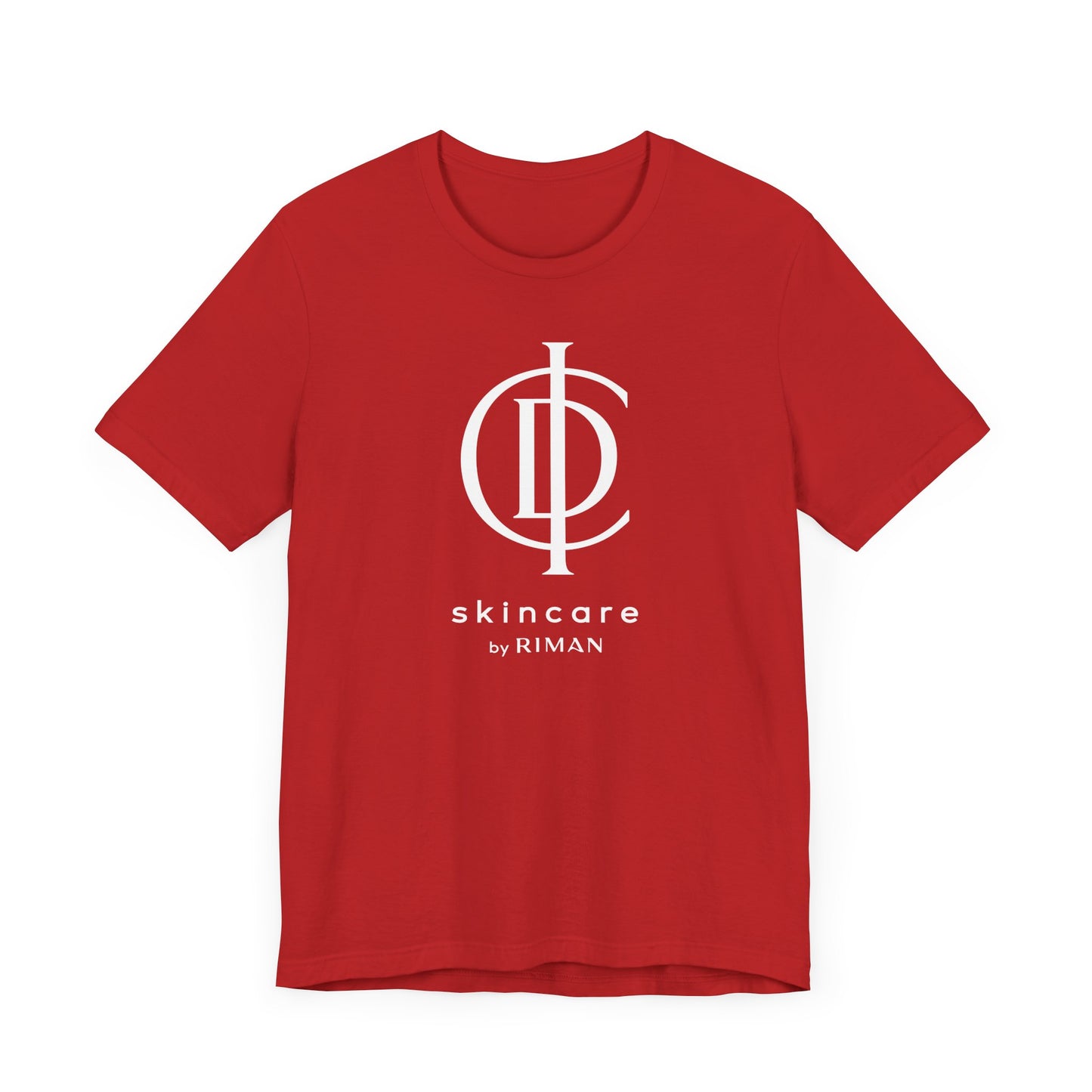 RIMAN Unisex T-shirt with lettering in dark green RIMAN colors, logo on front and back of shirt