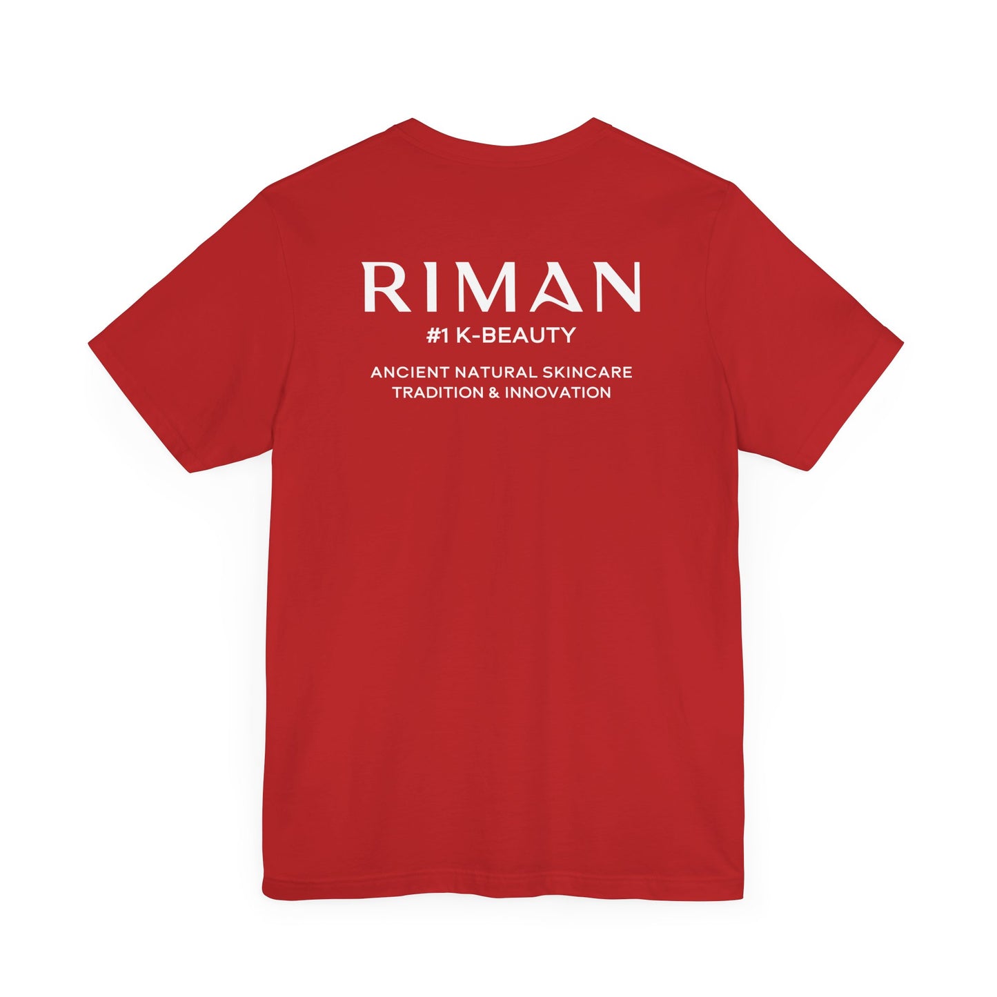 RIMAN Unisex T-shirt with lettering in dark green RIMAN colors, logo on front and back of shirt