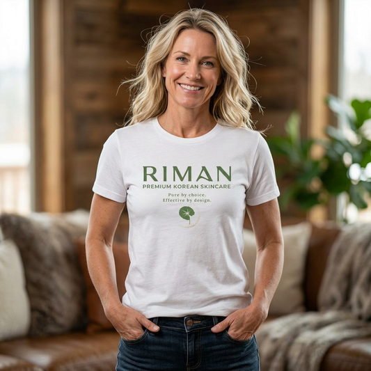 RIMAN TEAM Unisex T-shirt with lettering in green/white, logo on FRONT and BACK of shirt