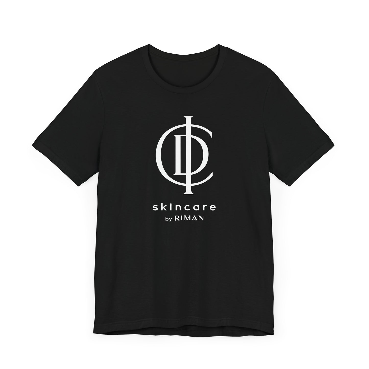 RIMAN Unisex T-shirt with lettering in dark green RIMAN colors, logo on front and back of shirt