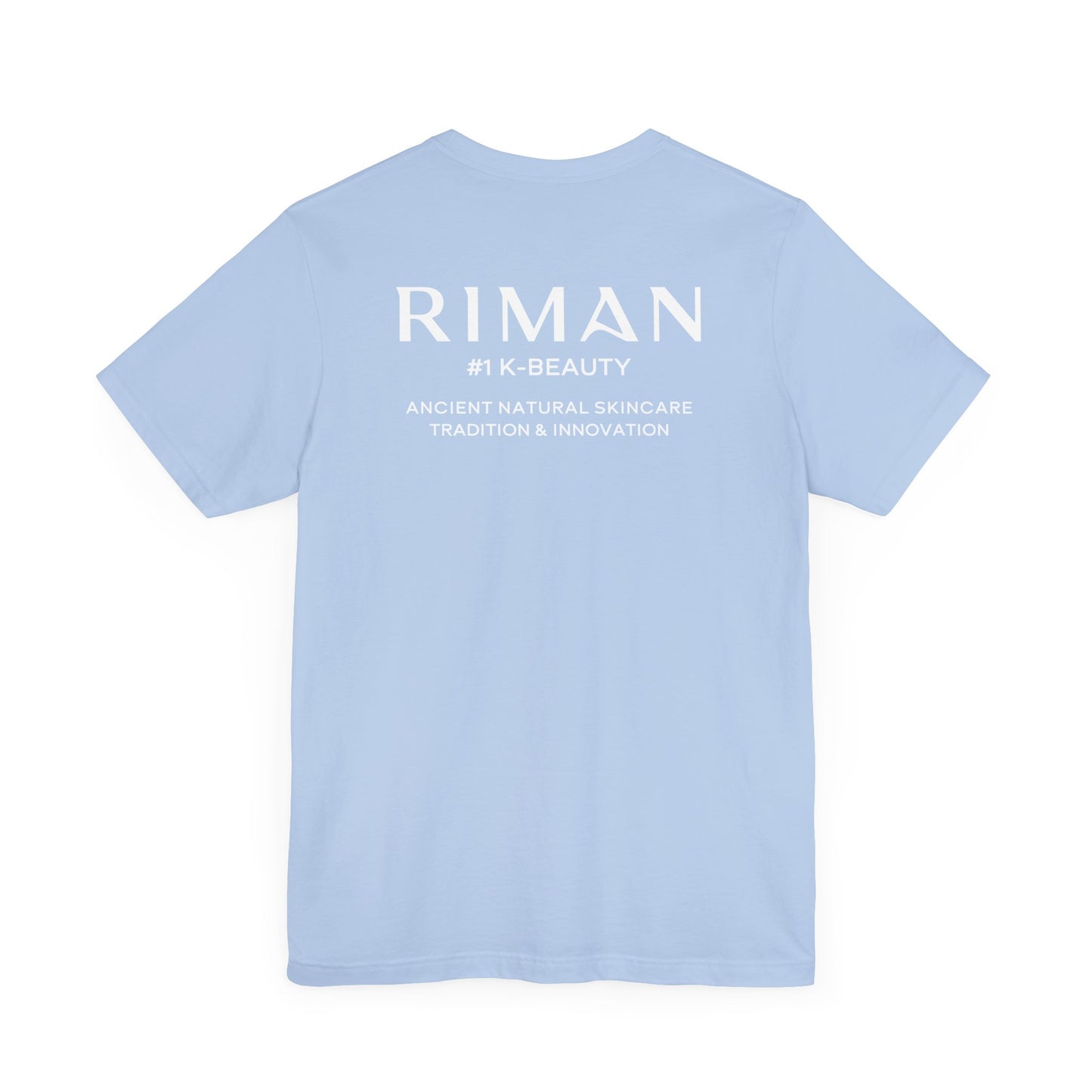 RIMAN Unisex T-shirt with lettering in dark green RIMAN colors, logo on front and back of shirt