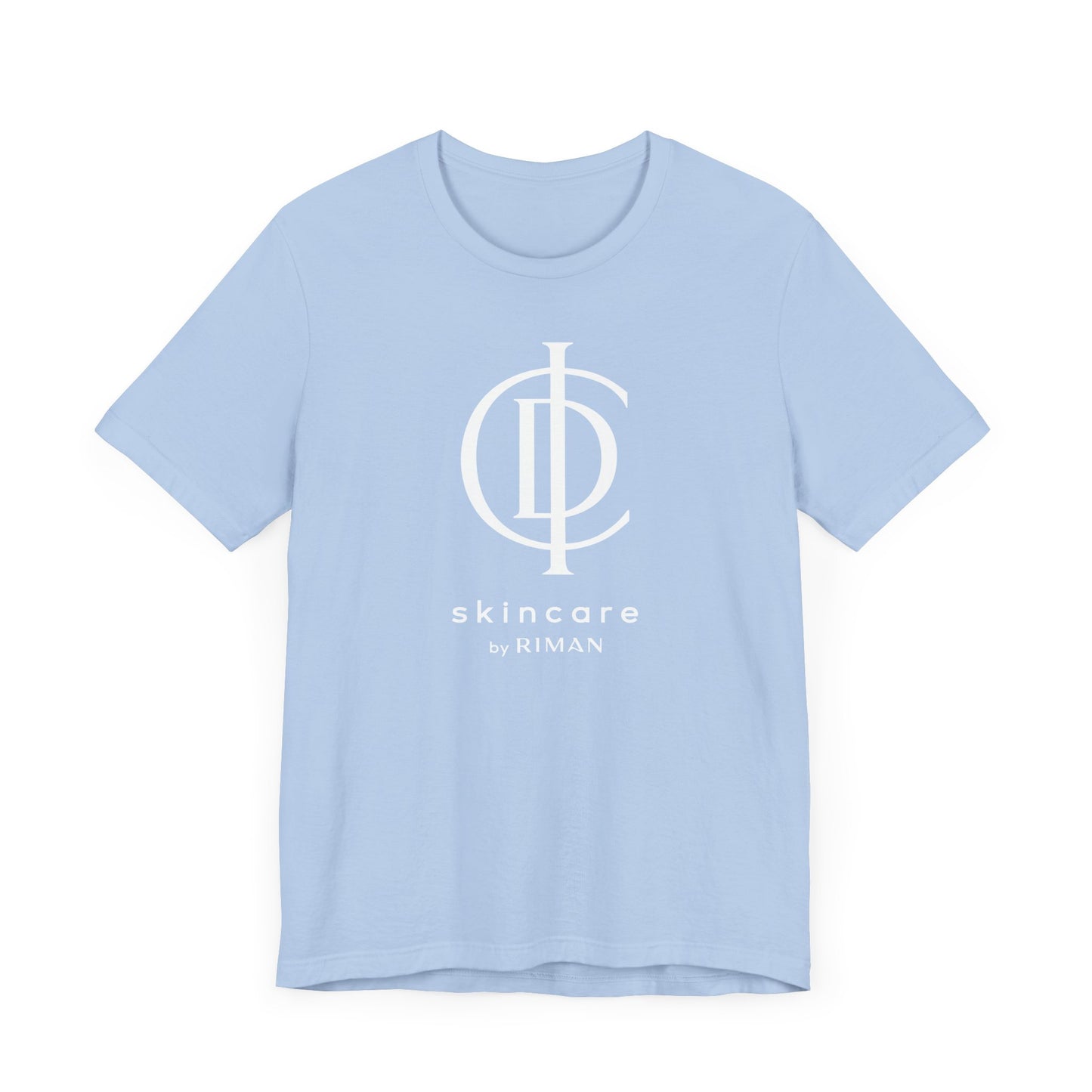 RIMAN Unisex T-shirt with lettering in dark green RIMAN colors, logo on front and back of shirt