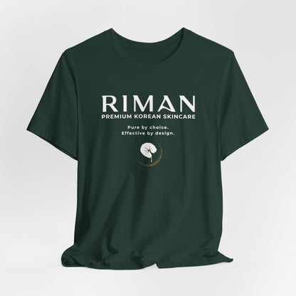 RIMAN TEAM Unisex T-shirt with lettering in green/white, logo on FRONT and BACK of shirt