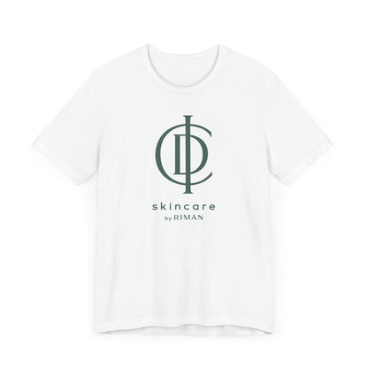 RIMAN Unisex T-shirt with lettering in dark green RIMAN colors, logo on front and back of shirt