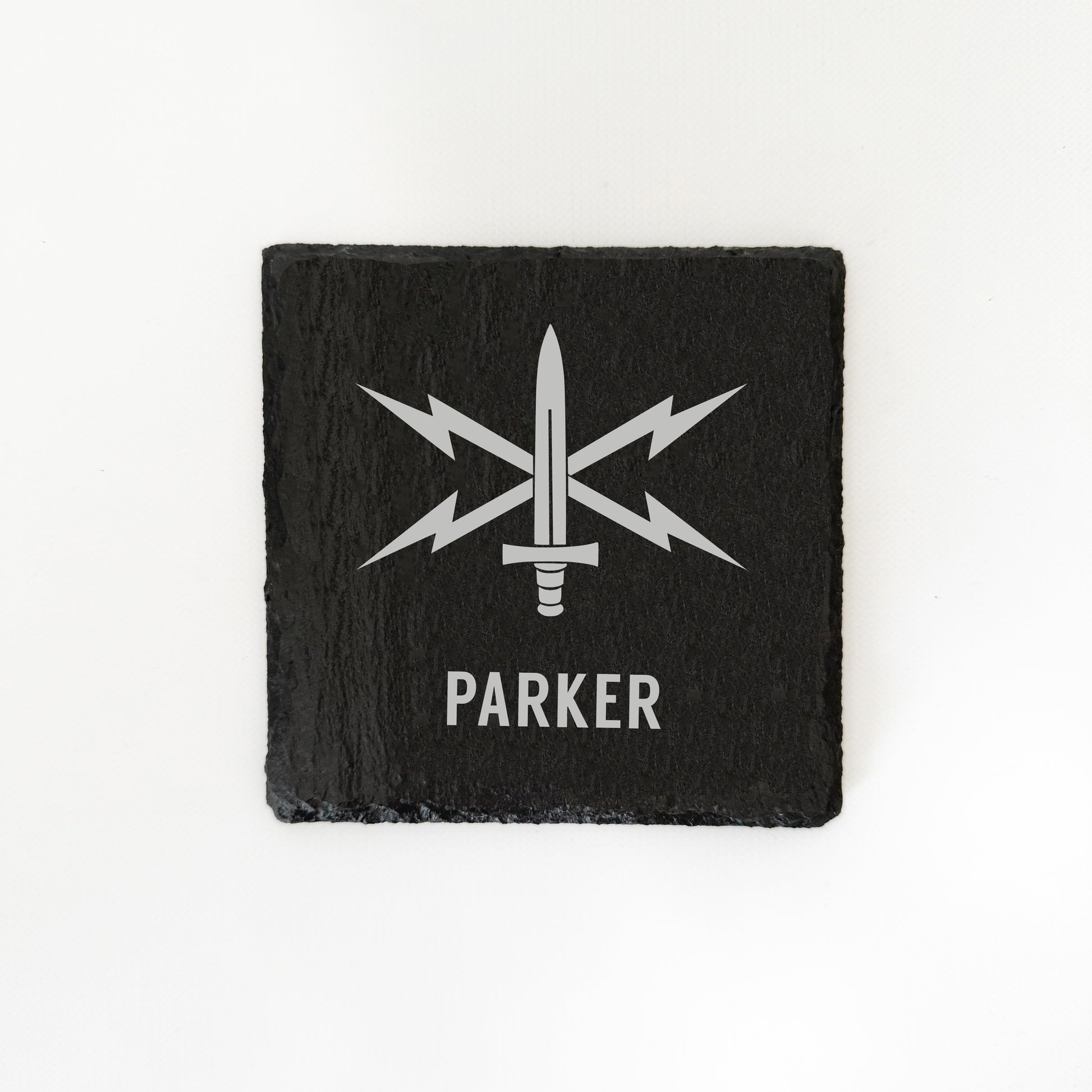 US Army Cyber Corps slate coasters, custom Cyber Corps coasters