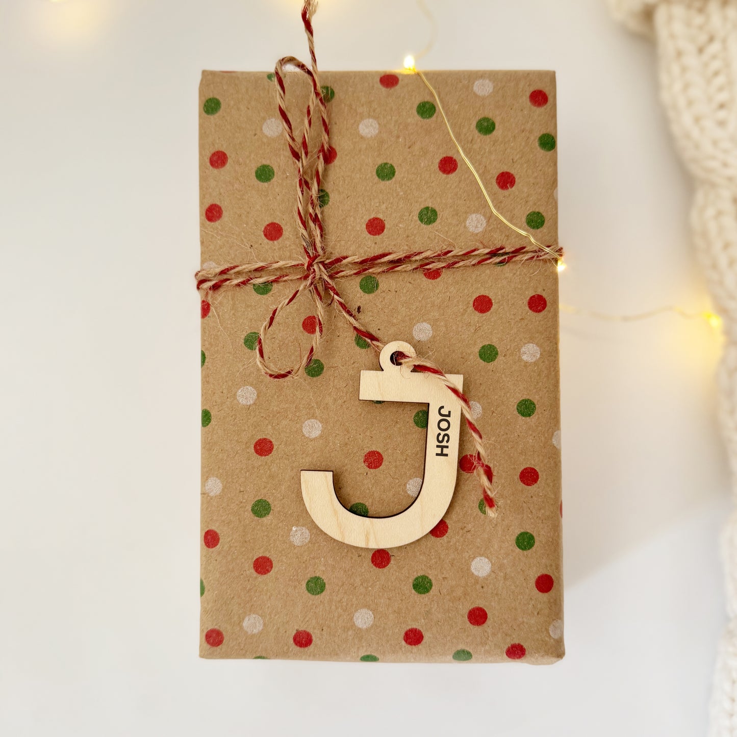 Personalized Initial Elegance Gift Tags, Stocking Hang Tags, Ornaments in Block Letters (A to Z)