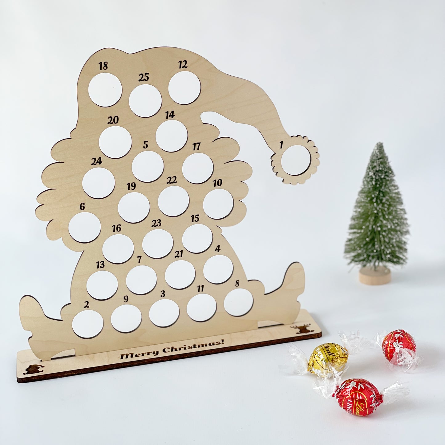 Christmas Advent Calendar Chocolate Holder, Christmas Countdown Lindt chocolate calendar