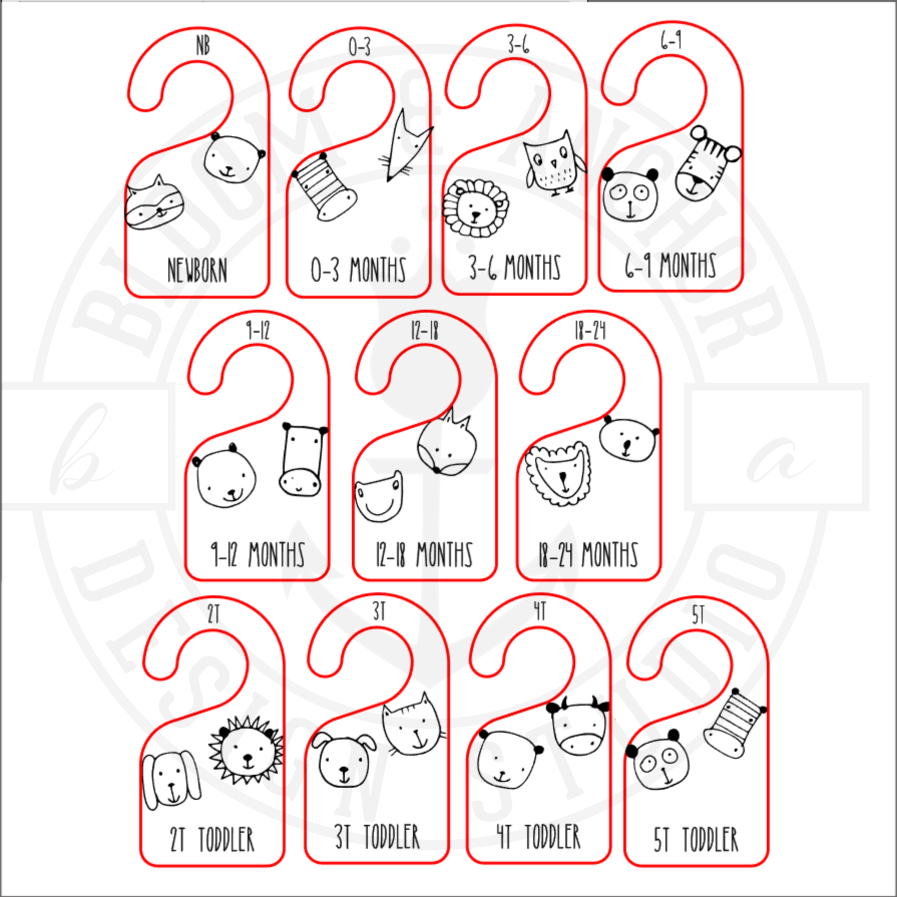 Baby closet dividers | Glowforge Cut File | Laser Printer Design | Digital Download | Photo Prop svg