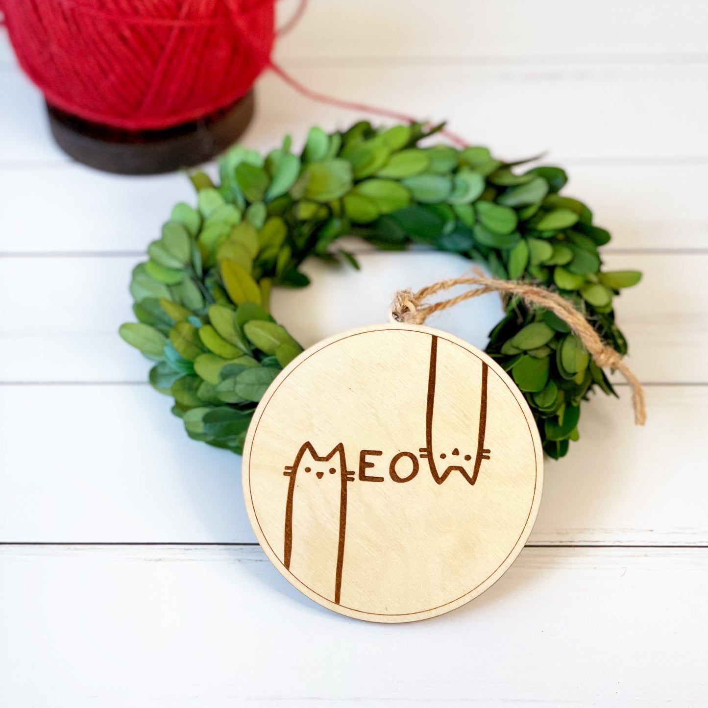 Adorno de gato personalizado grabado con maullido, regalo para padres de gatos, adorno para amantes de los gatos