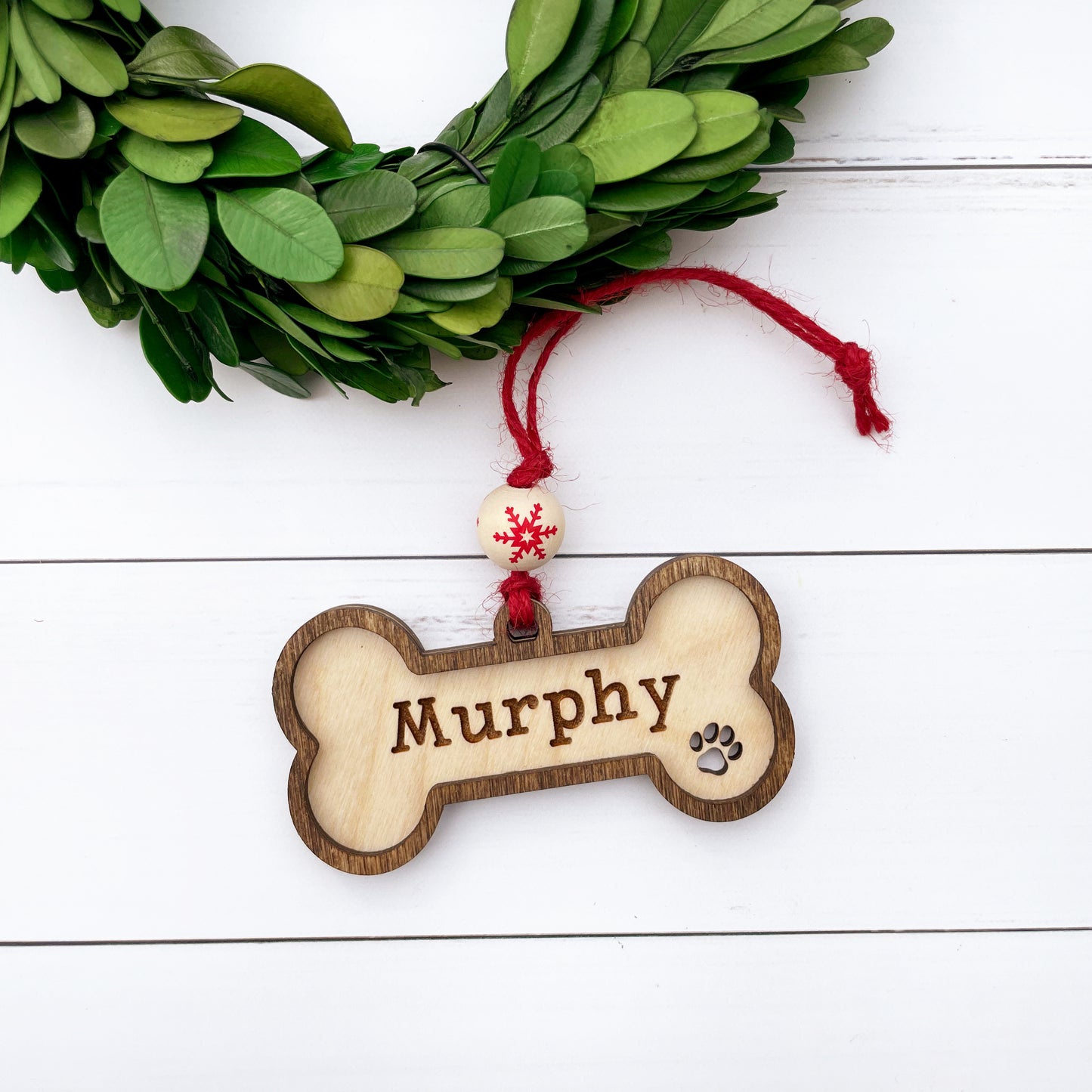 Custom engraved Pet ornament, dog bone pet ornament, gift for pet parents