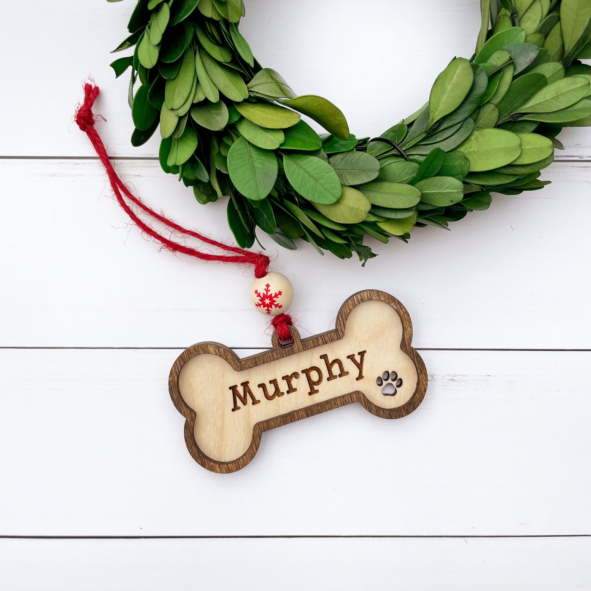 Custom engraved Pet ornament, dog bone pet ornament, gift for pet parents