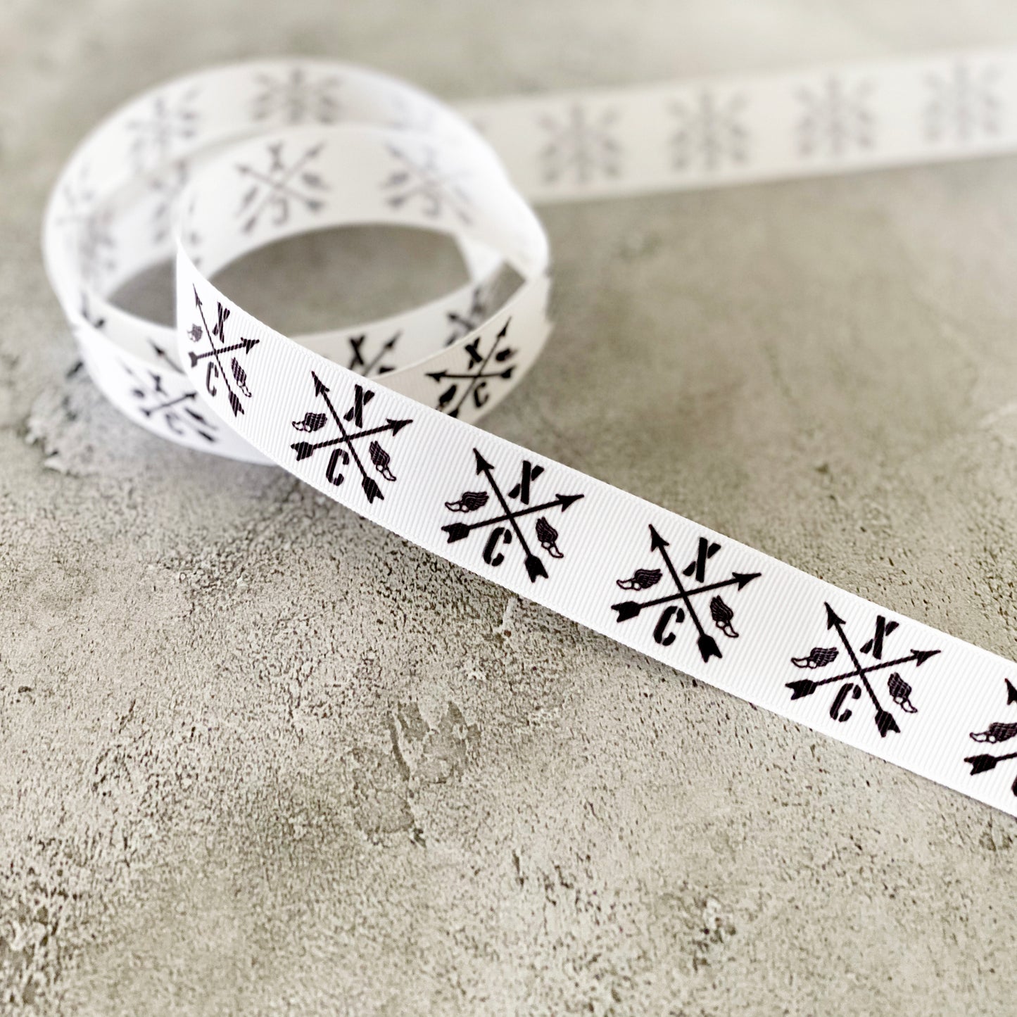 Cross country ribbon by the yard, XC grosgrain ribbon, CC, running