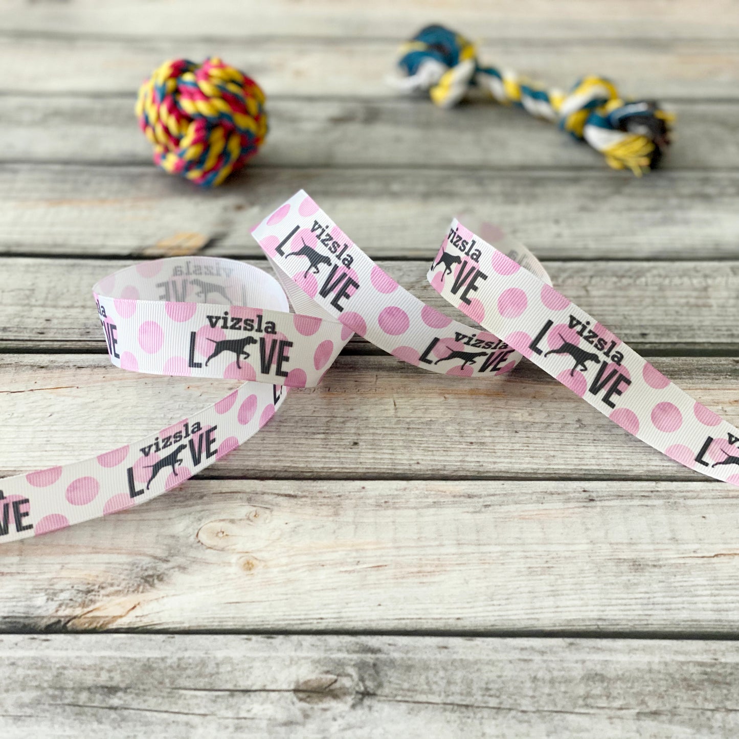 Vizsla love ribbon by the yard, vizsla silhouette grosgrain, dog parents, pet parents, pet love grosgrain ribbon