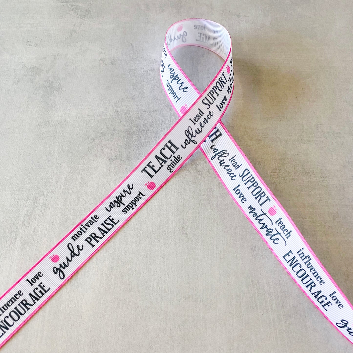 Teach love inspire grosgrain ribbon by the yard