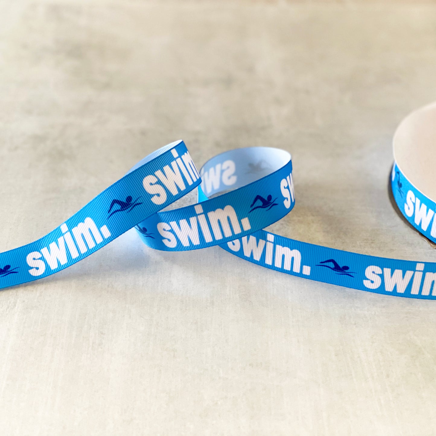 Swim ribbon by the yard, swimming grosgrain ribbon, swimmer, gift for swimmers and swim coaches