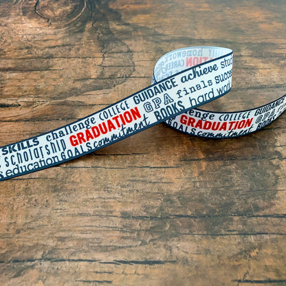 Graduation grosgrain ribbon by the yard