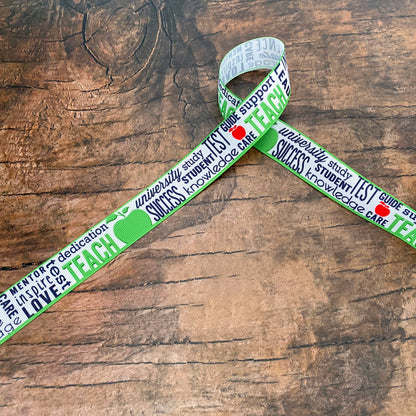Teacher grosgrain ribbon by the yard