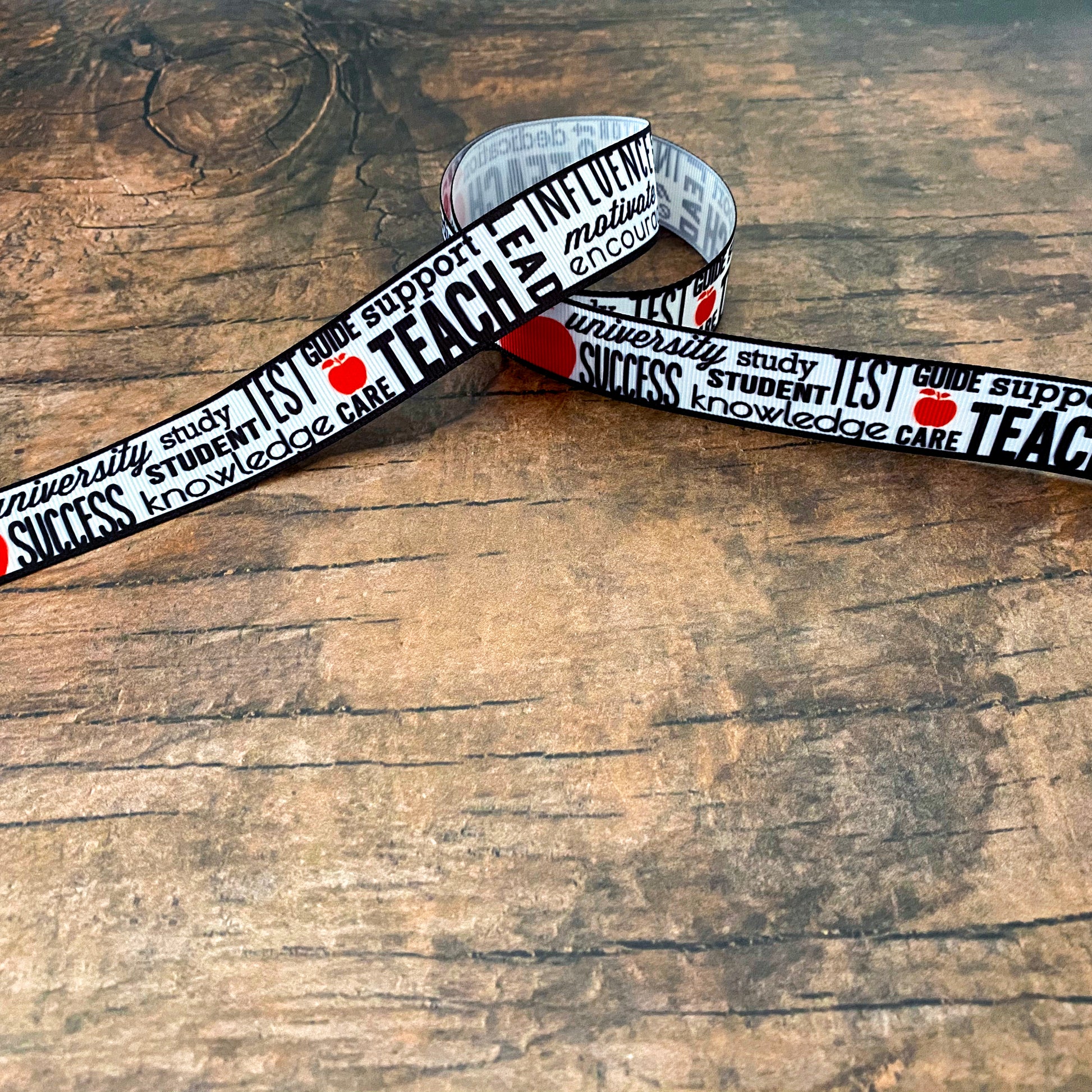 Teacher grosgrain ribbon by the yard, teacher appreciation, back to school, end of school, gift for teachers