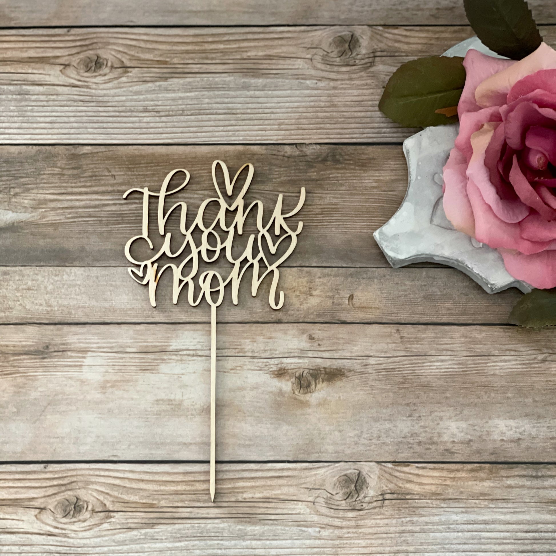 Thank You Mom Custom Cake Topper, Mother's Day cake topper, her birthday