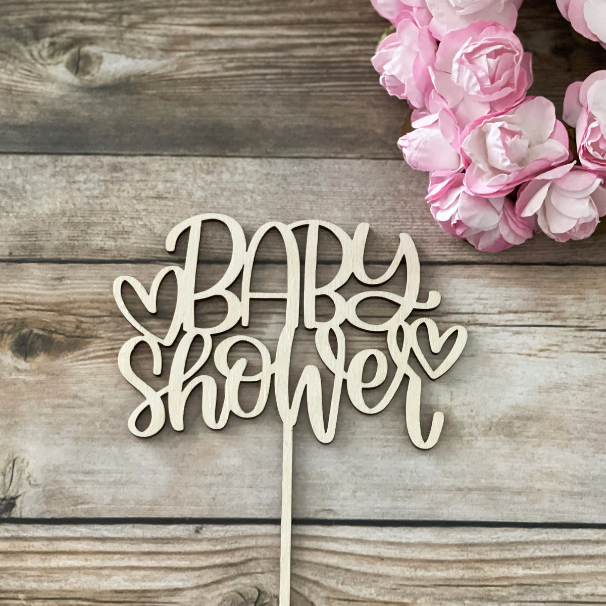 Mezr Kuwr® Oh Baby Houten Taarttopper - Babyshower & Gender Reveal Party - Eenvoudig Te Gebruiken