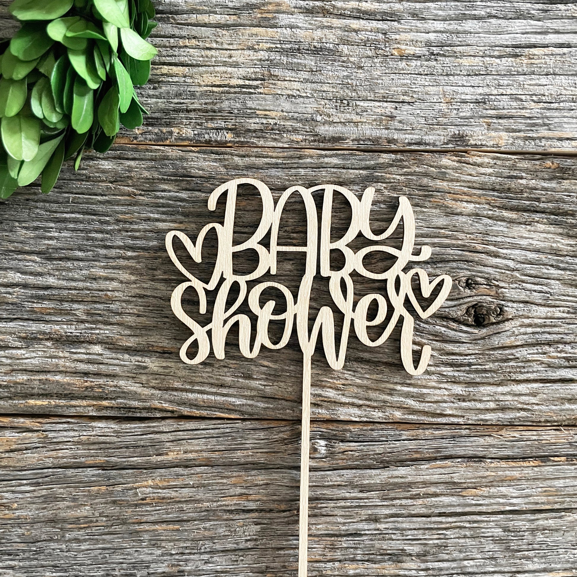 Baby shower wood cake topper, Gender reveal cake topper for baby