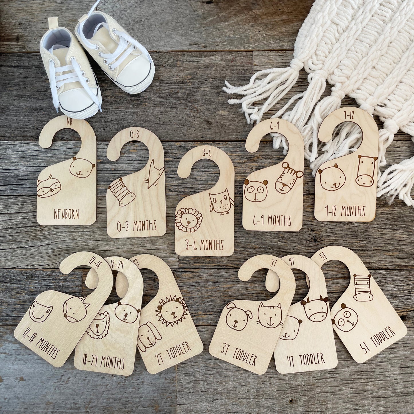 Archivo cortado con láser, Divisores de armario para bebés, Listo para Glowforge, Diseño de impresora láser, Descarga digital, Photo Prop svg