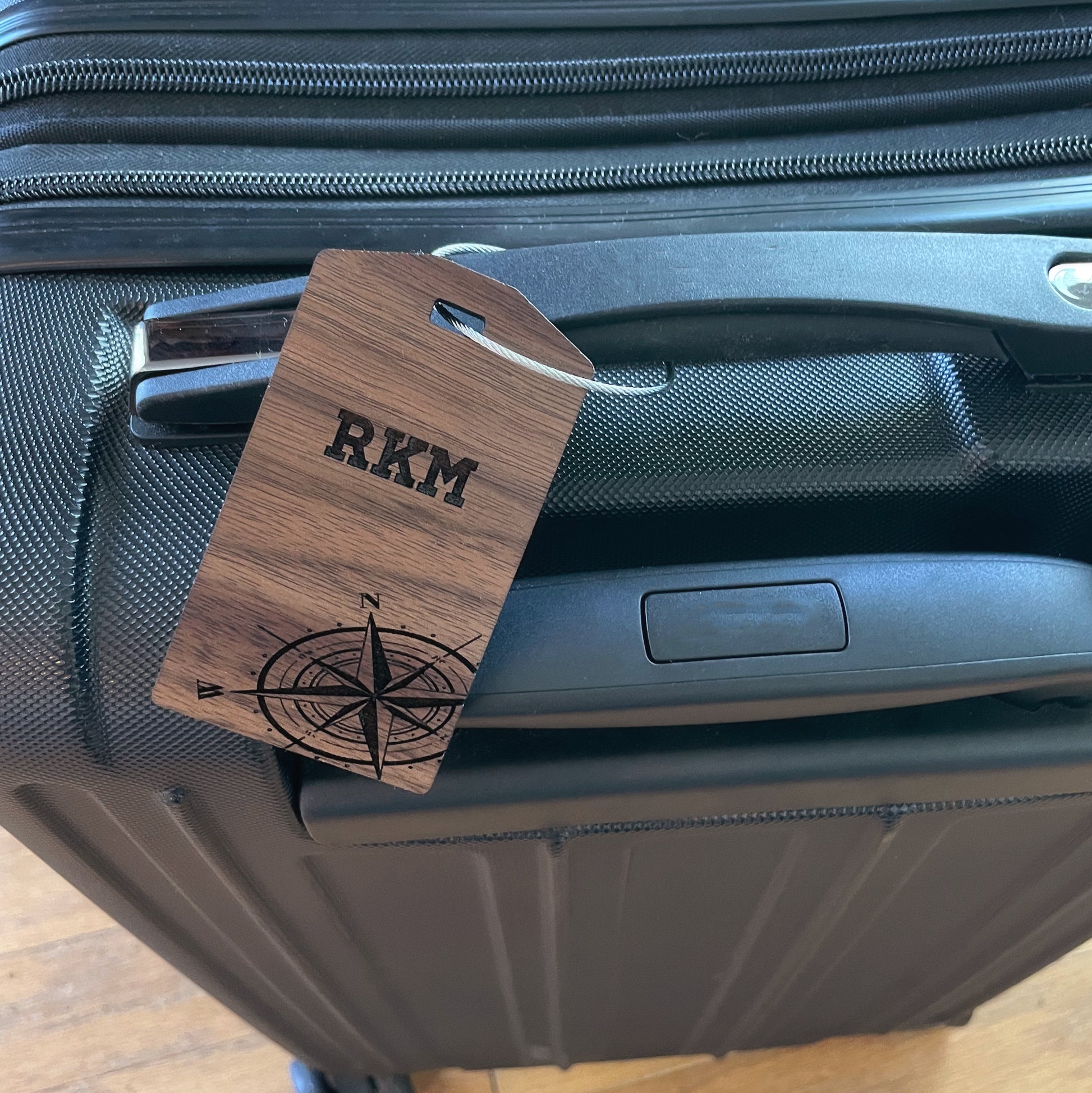 Custom Laser engraved luggage tag, custom wood luggage tags