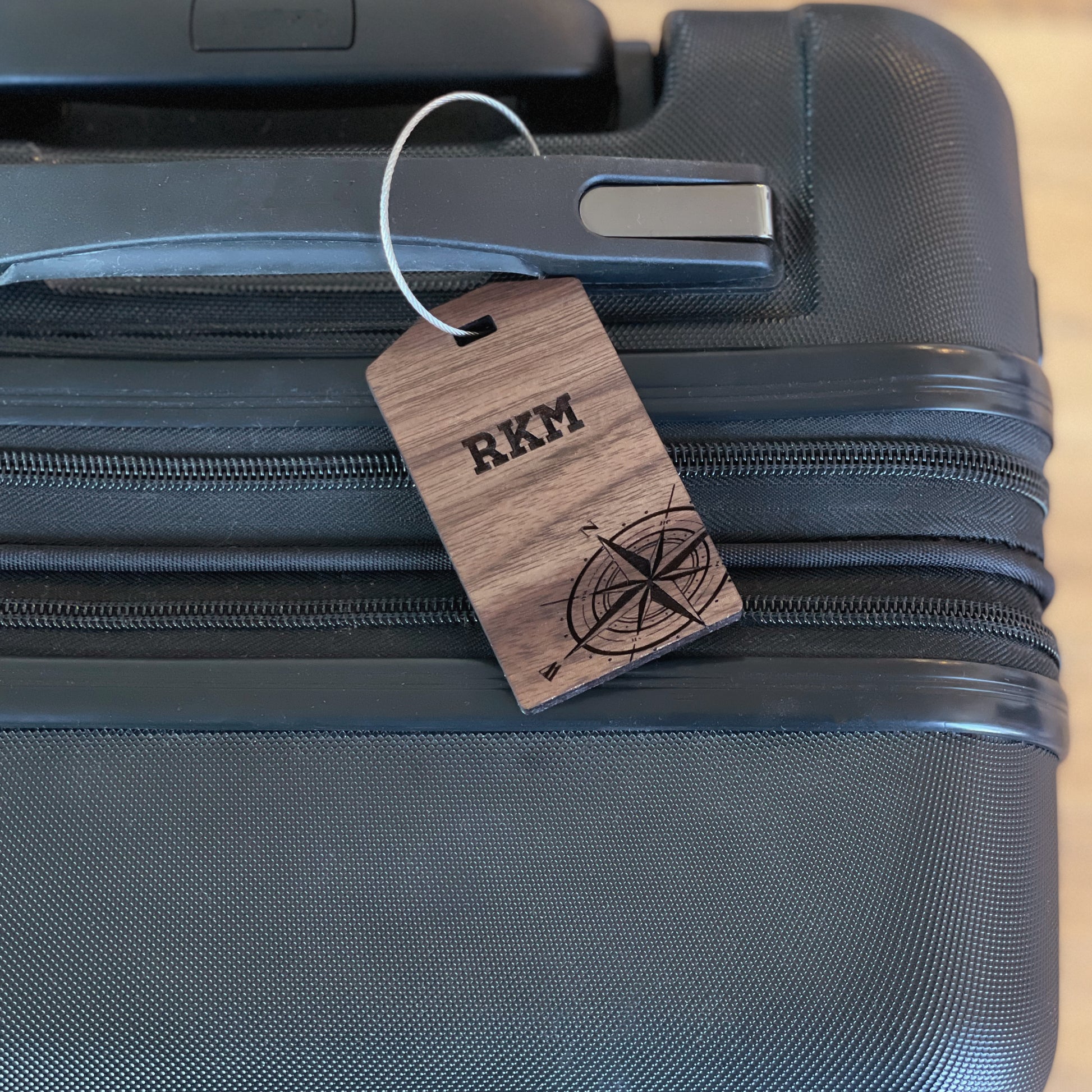 Custom Laser engraved luggage tag, custom wood luggage tags