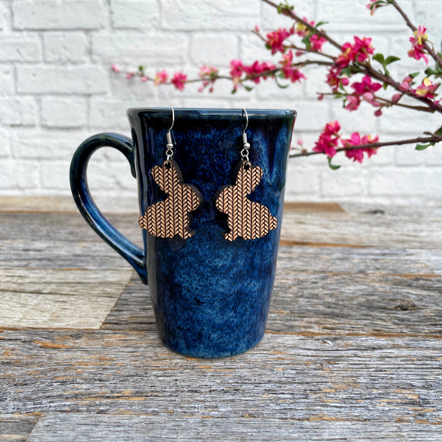 Adorable laser cut Bunny earrings, cute laser engraved rabbit earrings