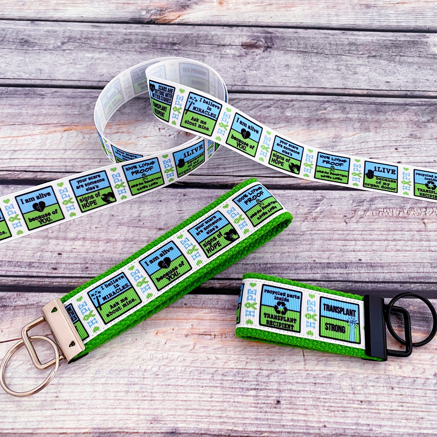 Organ transplant Recipient support key fob, Donate Life key chain, exclusive design