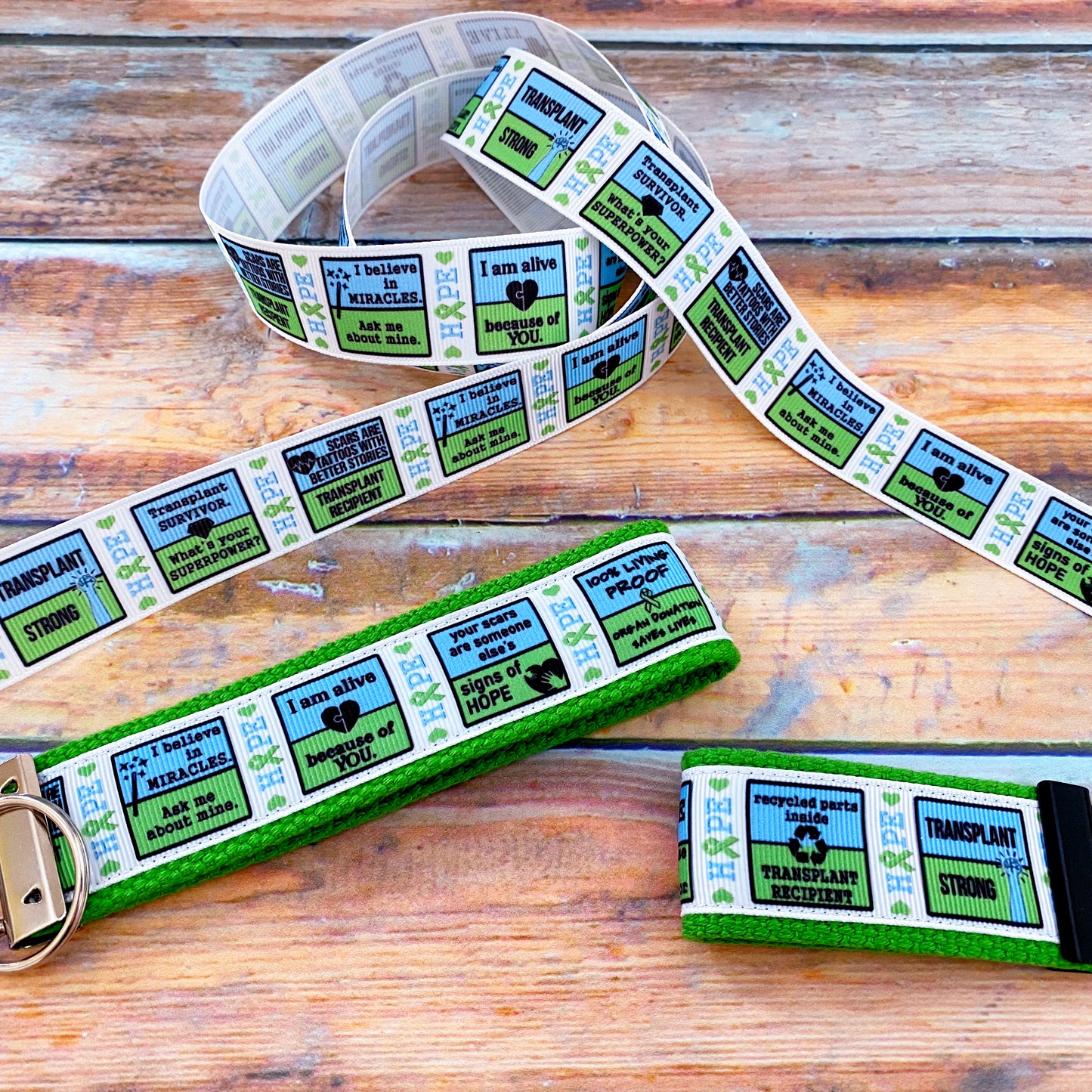Organ transplant Recipient support key fob, Donate Life key chain, exclusive design