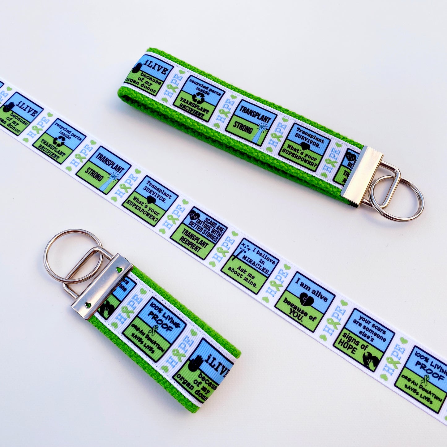 Organ transplant Recipient support key fob, Donate Life key chain, exclusive design
