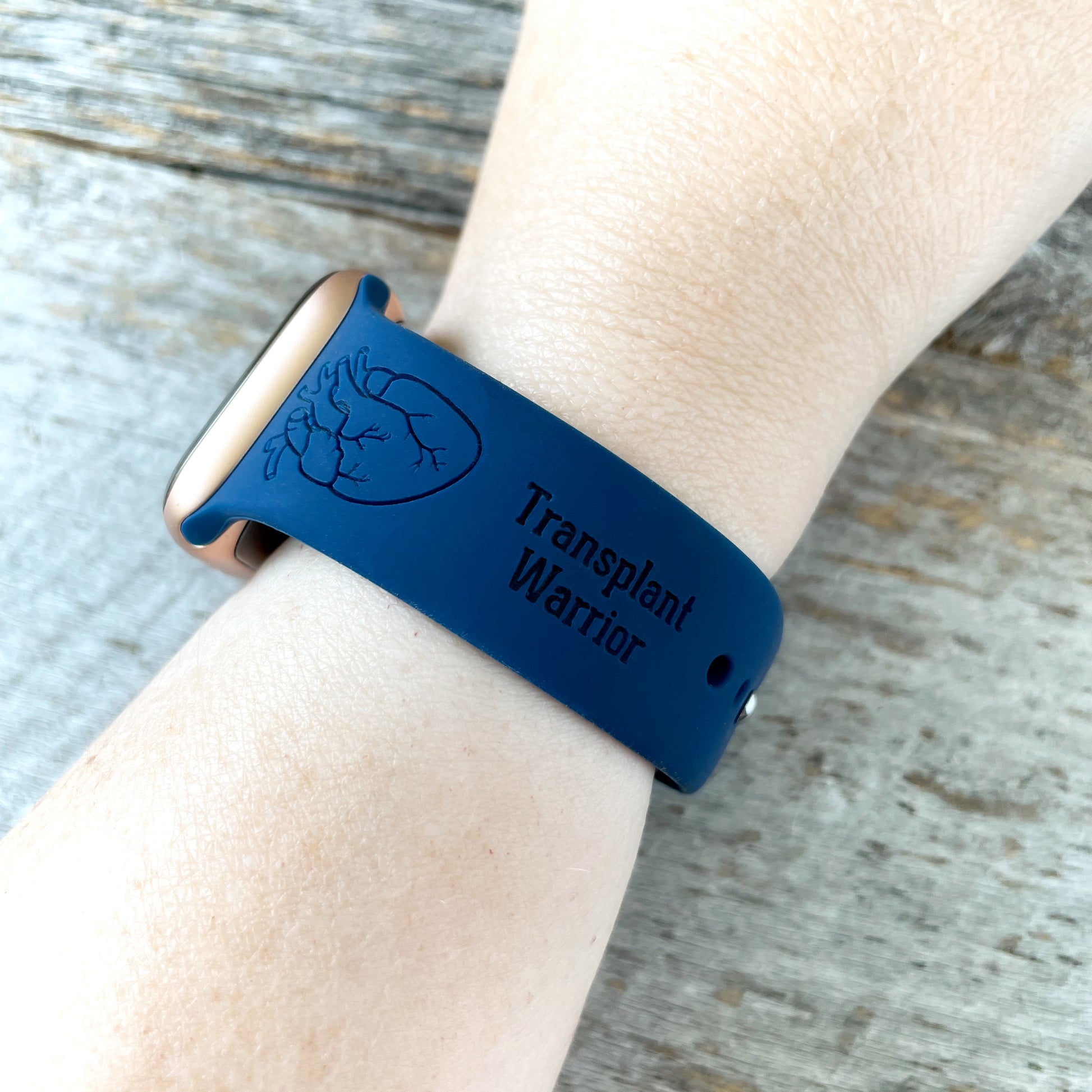 Custom engraved Apple Watch band for Heart Transplant Recipients