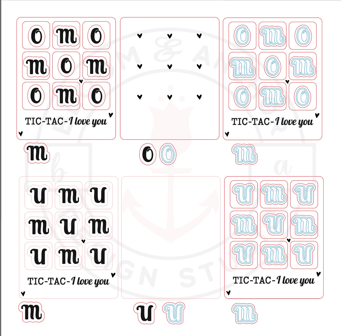 Laser cut file, Tic Tac I love you Mom, Mum, Glowforge ready, Instant Digital Download