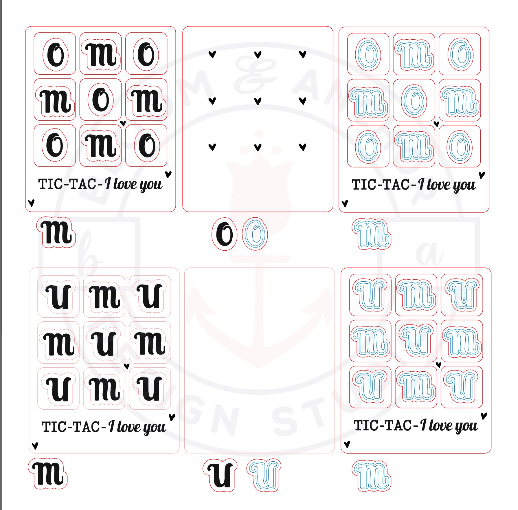 Laser cut file, Tic Tac I love you Mom, Mum, Glowforge ready, Instant Digital Download